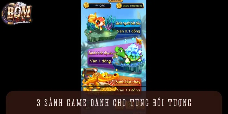 Giới thiệu về 3 sảnh game mà bạn có thể lựa chọn