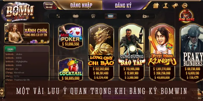 Chú ý các thông tin quan trọng để đăng ký thành công