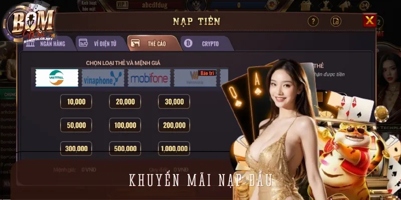 Khuyến Mãi Nạp Đầu Và Loạt Ưu Đãi Hấp Dẫn Tại BOMWIN