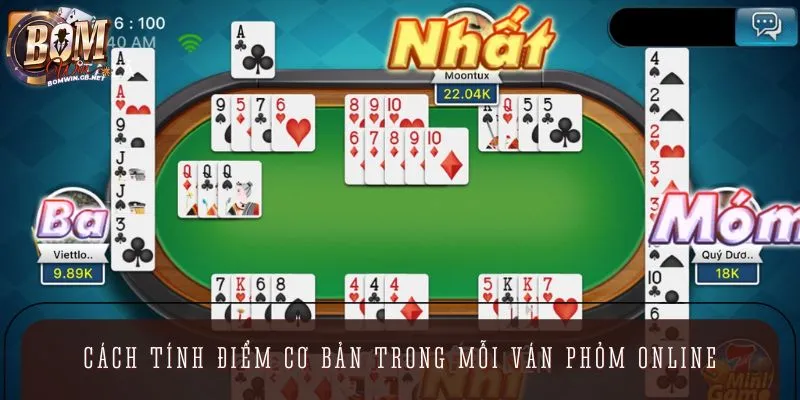 Quy định điểm trong Phỏm online tương tự phiên bản truyền thống